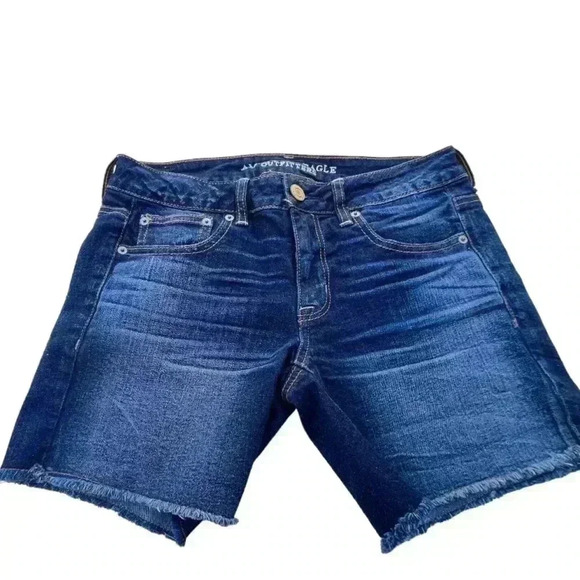 AMERICAN EAGLE OUTFITTERS STRETCH DARK WASH DENIM SHORTS•SIZE 2• - Picture 9 of 9